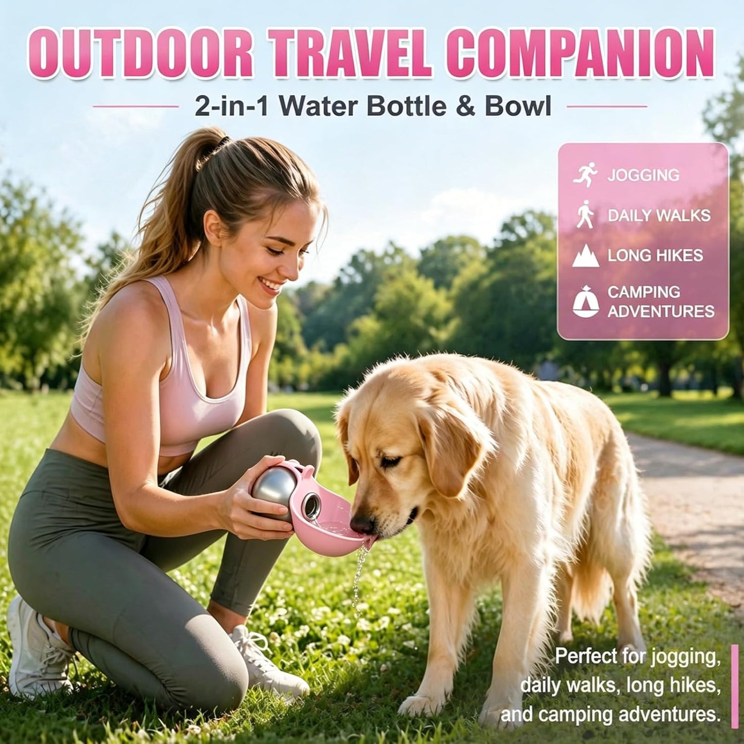 HydraDogs — Gourde Isotherme 2-en-1 avec Bol Intégré pour Chien