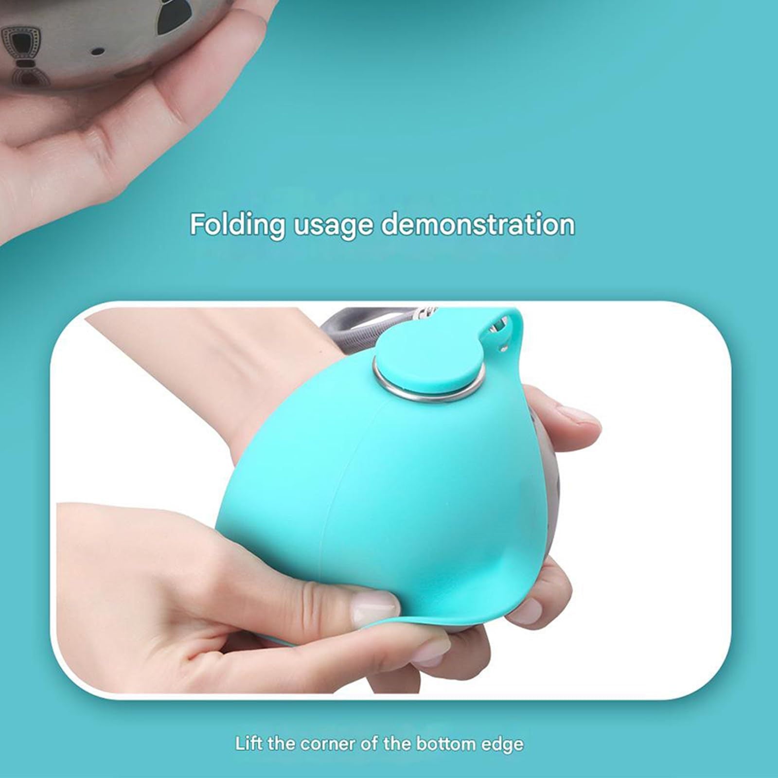 Une main ouvre le panneau en silicone de la gourde VentiSuisse